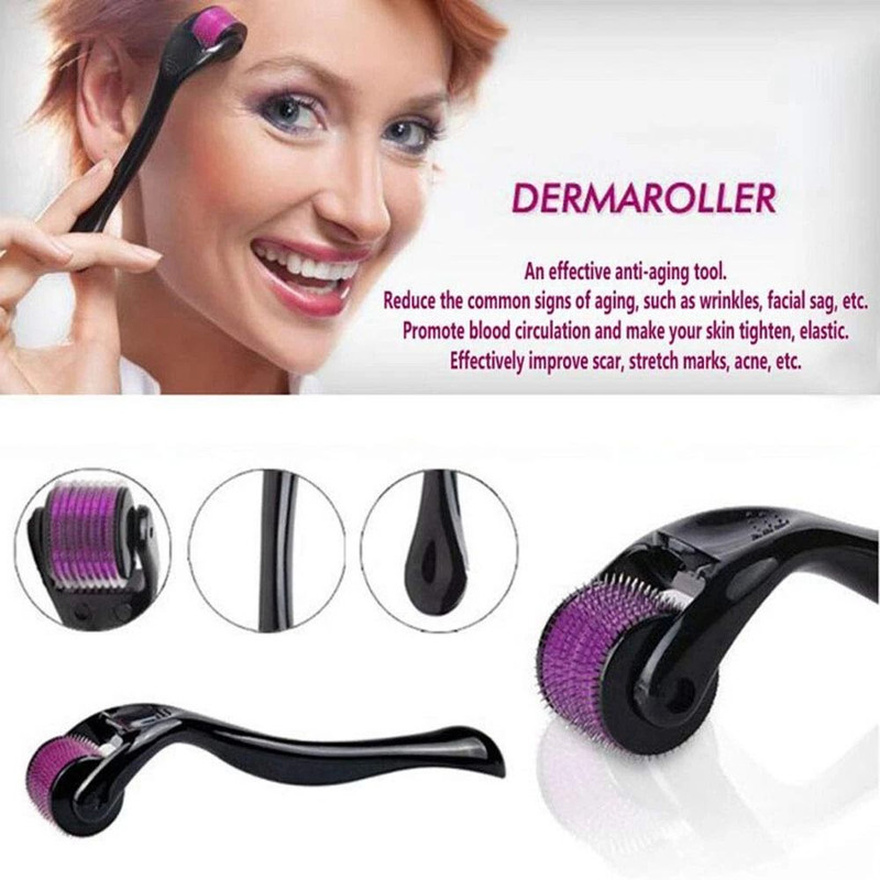 540 Titanium Microneedle Derma Roller For Hair Beard Regrowth AntiHair Loss Skin Rejuvenation Col 3