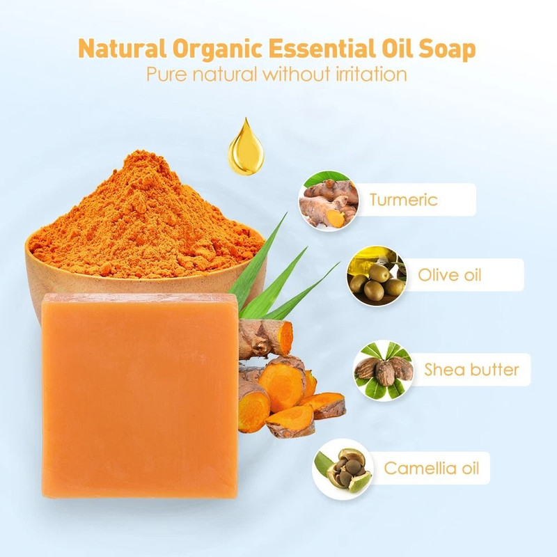 Turmeric Soap Bar For Whitening Brightening Skin Natural Acne Blemish Corrector Dark Spot Remover W 0