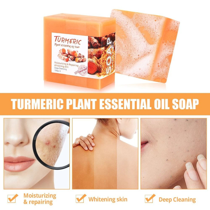Turmeric Soap Bar For Whitening Brightening Skin Natural Acne Blemish Corrector Dark Spot Remover W 1
