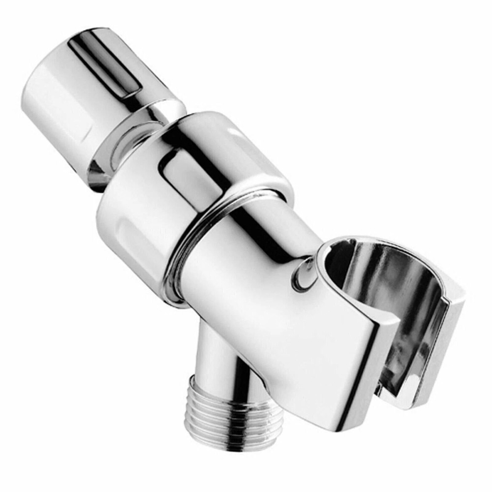 Universal Shower Head Holder Adjustable Arm Mounted Bracket With ScrewOn Design Silver Finish 3