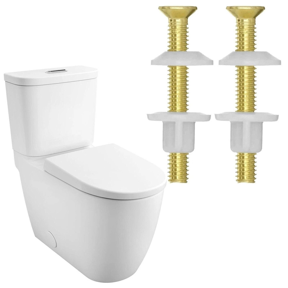 2 Pcs Brass Toilet Seat Hinge Bolts And Nuts Replacement 38 Brass Metal Screws For Secure Fit Dur 1