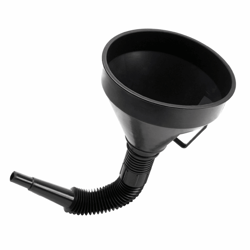 flexible spout funnel w/ mesh filter & extension hose, oil & gasoline pouring tool for car engines