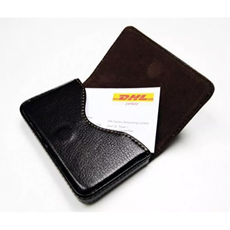 PU Leather Business Card Holder Professional Magnetic Closure Pocket Wallet For Men Women 0