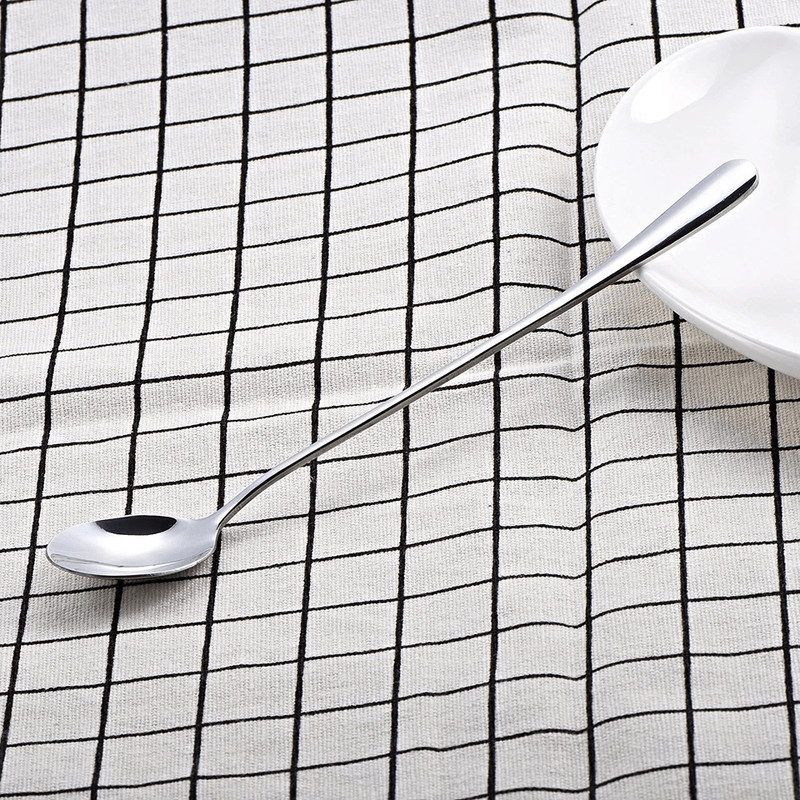 Stainless Steel Mixing Spoons Iced Tea Ice Cream Long Handle Set Premium Corrosion Resistant Desse 3