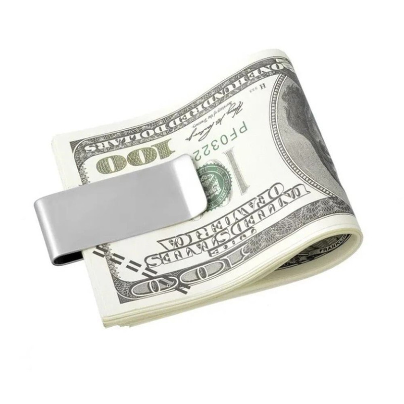 Sleek Stainless Steel Money Clip Compact Durable Silver Cash Pocket Holder For Men Women Minimalist 3
