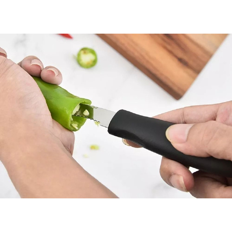 Jalapeno Corer Cutter Stainless Steel Pepper Slicer Tool For Tomatoes Strawberries Fruit Prep Ergon 0