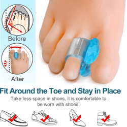silicone gel bunion corrector & toe separator, orthotic pain relief cushion for hallux valgus