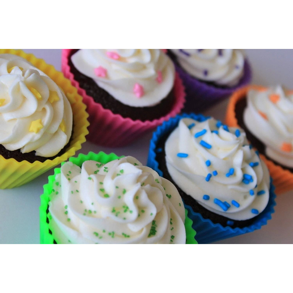 Reusable Silicone Cake Liners 12Pack NonStick Muffin Chocolate Baking Cups
