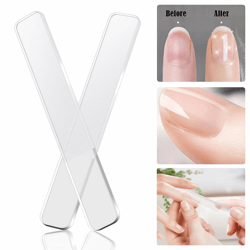 professional deluxe ps crystal glass nail file, durable fingernail shaping tool for natural & gel nail