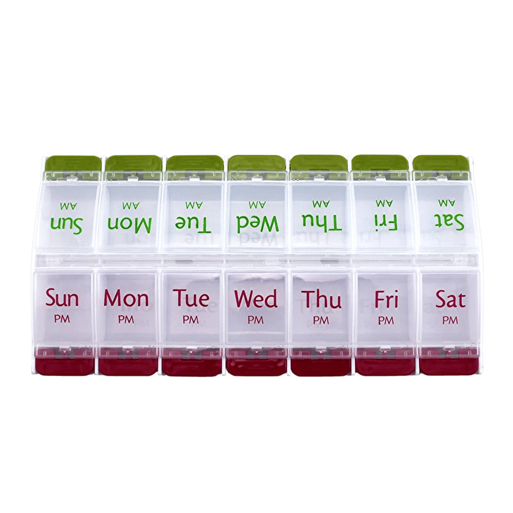 Jumbo Extra Large Pill Organizer Weekly Pill Box 2 Times A Day Medication Storage Case For Vitamins