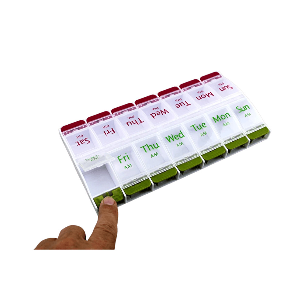 Jumbo Extra Large Pill Organizer Weekly Pill Box 2 Times A Day Medication Storage Case For Vitamins