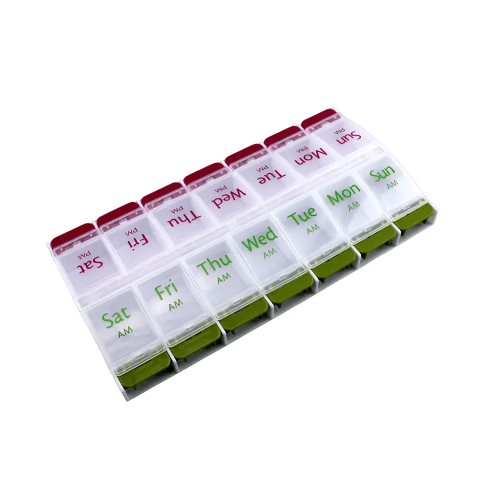 Jumbo Extra Large Pill Organizer Weekly Pill Box 2 Times A Day Medication Storage Case For Vitamins