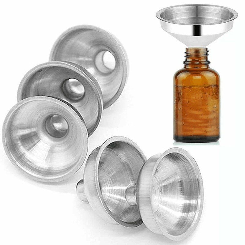 Mini Stainless Steel Funnels Reusable Small Funnels For Perfume Bottles Oil Filling Flasks Diffuse 0