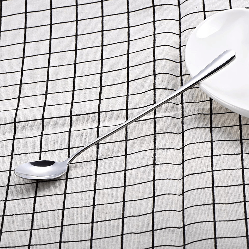 Stainless Steel Mixing Spoons Long Handle Iced Tea Ice Cream Spoons Durable Stirring Utensils For 8