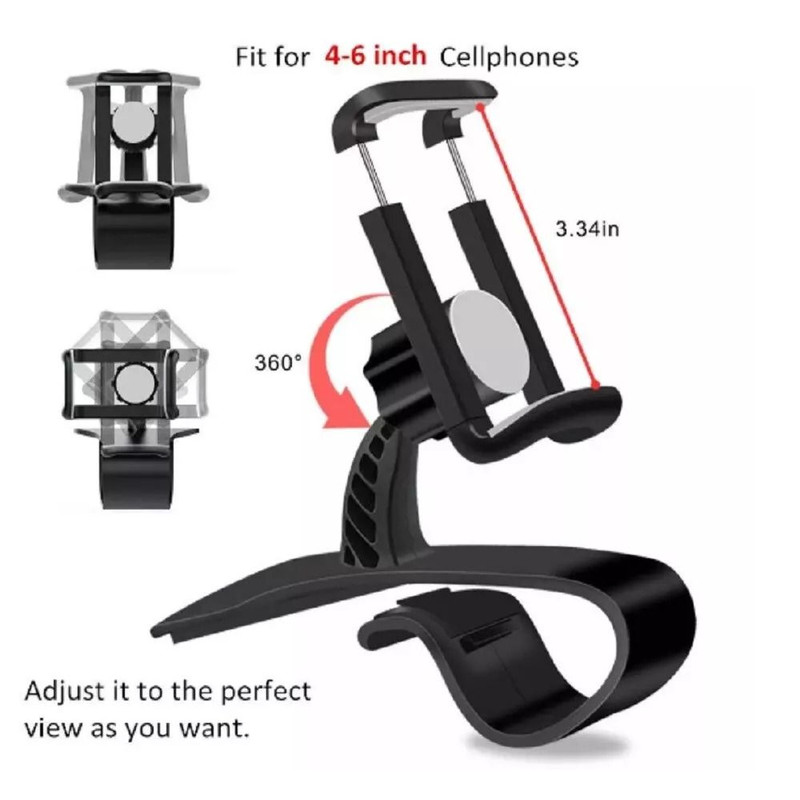 360 Universal Car Phone Mount Adjustable Dashboard Stand For GPS  Smartphones  HandsFree Driving 4