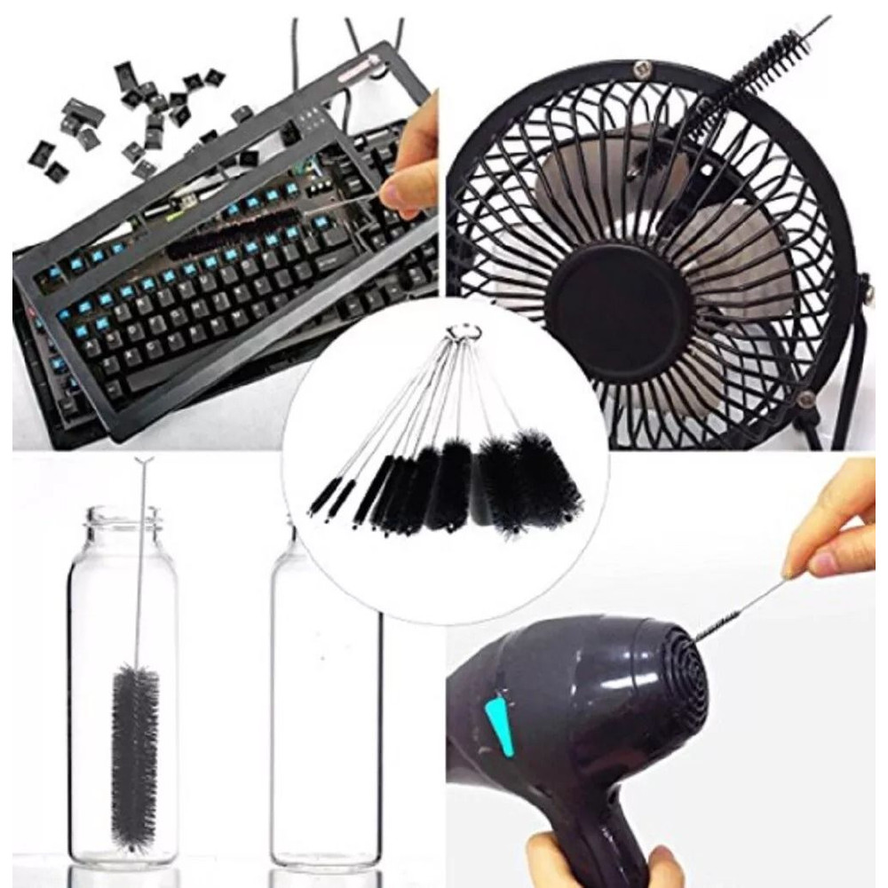 10Pack Nylon Straw Cleaning Brushes Stainless Steel Wire Drink Pipe Cleaner Kit For Reusable Straw 3