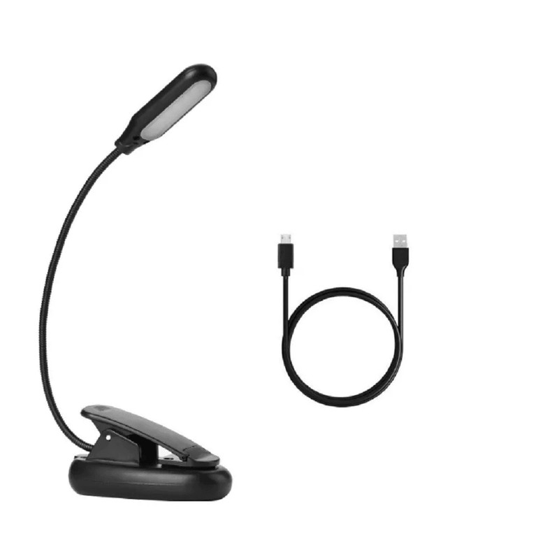 USB Rechargeable LED Book Light With Flexible ClipOn Portable Reading Lamp For Bed Travel Kindle N