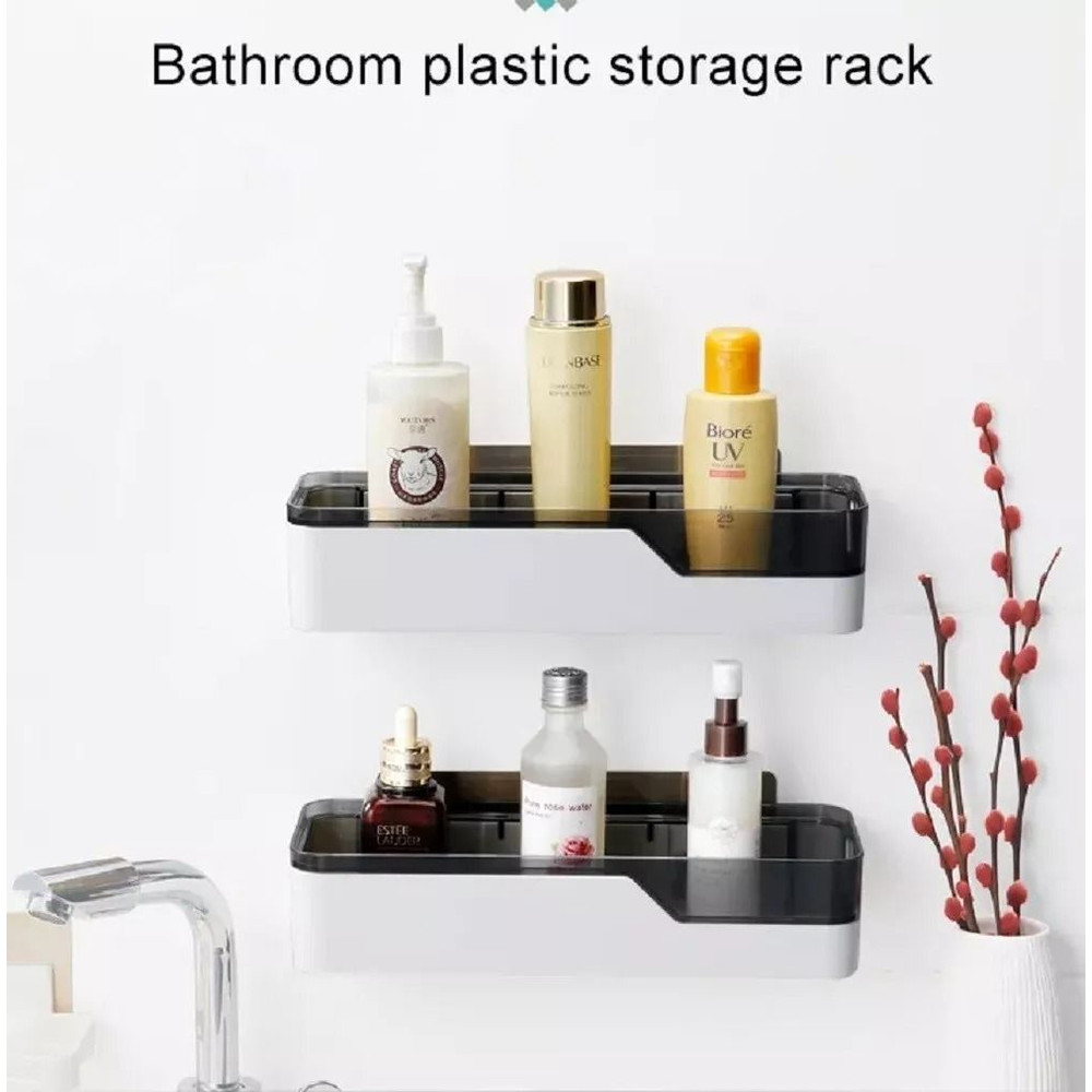 Sturdy Shower Caddy Wall Mounted SpaceSaving Bathroom Shelf Rack Bath Storage Holder 7