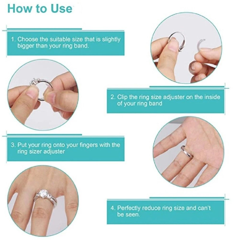 Ring Size Adjuster Set 8Pcs Invisible Spacers Guards To Tighten Loose Rings Instantly 5