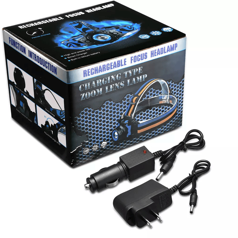 Tactical Headlight Rechargeable LED Headlamp With Battery Charger High Lumens Waterproof Adjustabl 7