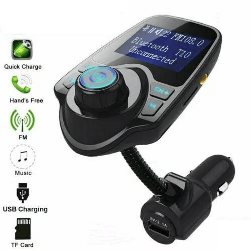 Bluetooth Wireless Car FM Transmitter AUX Stereo Receiver Adapter With 2 USB Charger Ports HandsFre 0