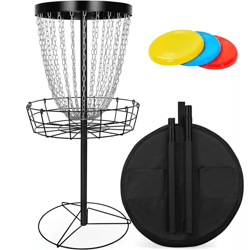 heavy duty steel disc golf basket chain catcher, practice target hole for backyard, park, training durable steel frame