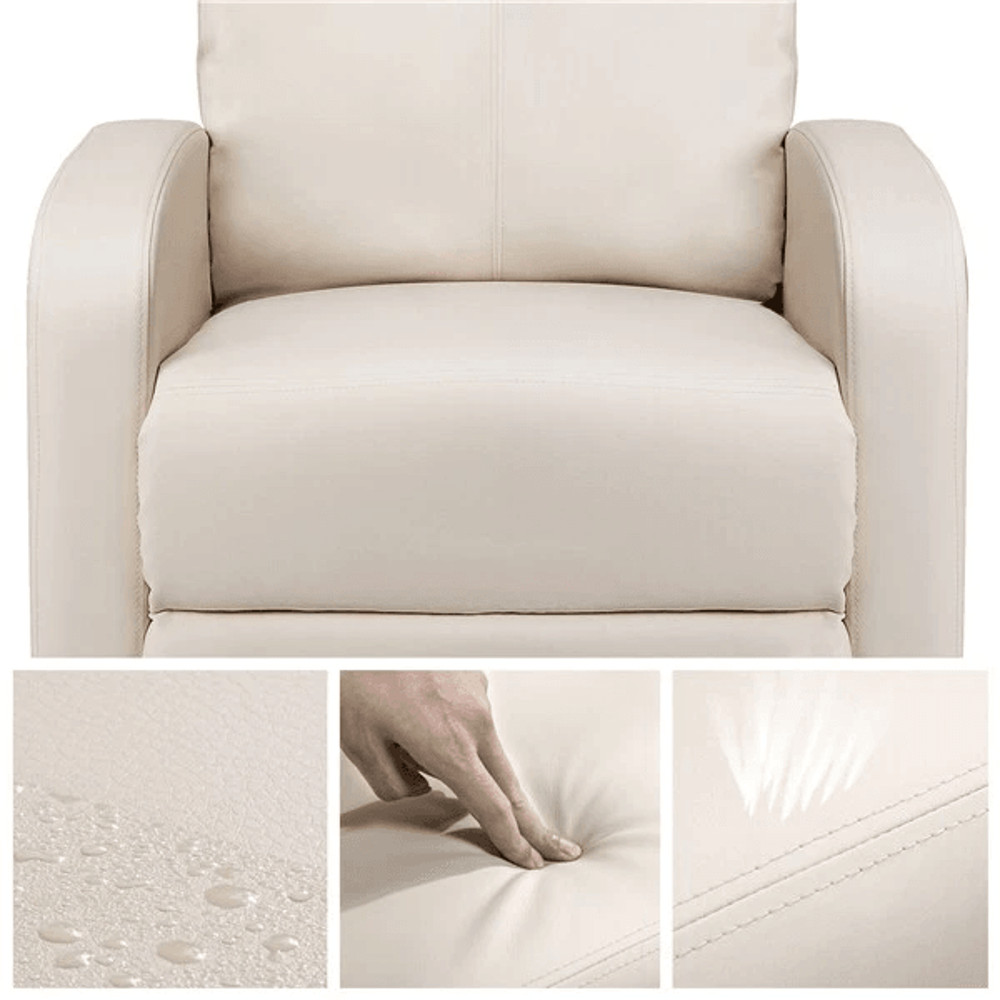 Adjustable Single Leather Reclining Chair With Pocket Spring For Living Room Comfortable Modern Rec 1