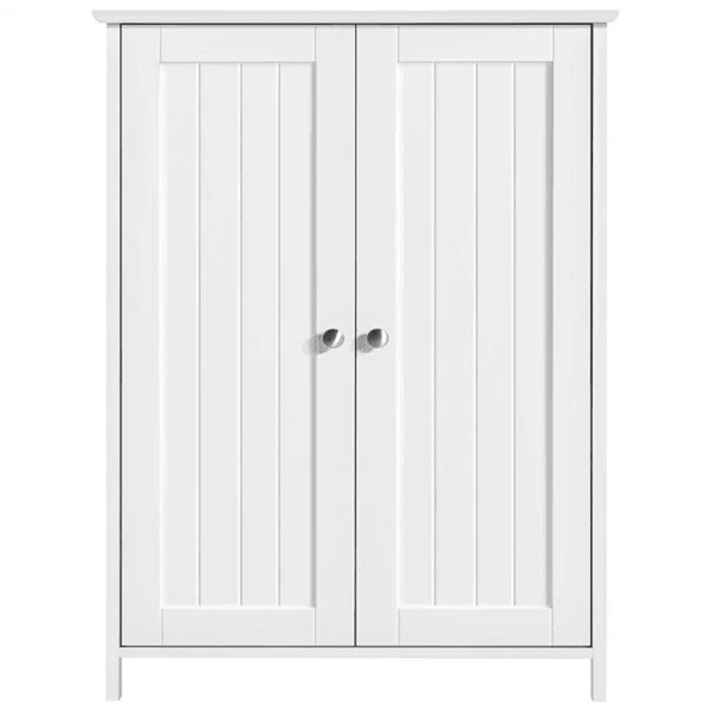 Bathroom Floor Cabinet With Adjustable Shelves Free Standing Storage Organizer Compact Size High Lo 0