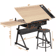 Height Adjustable Drafting Table Drawing Art Desk With Stool 2 Drawers Tilt Angle Artist Workstati