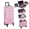 Large Professional Makeup Case Rolling Train Case Secure Cosmetic Organizer With Key Lock 0