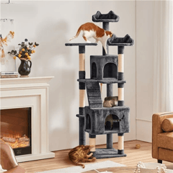 cat tree tower condo activity centre for indoor cats, multi-level scratching post, kitten playhouse & cat furniture
