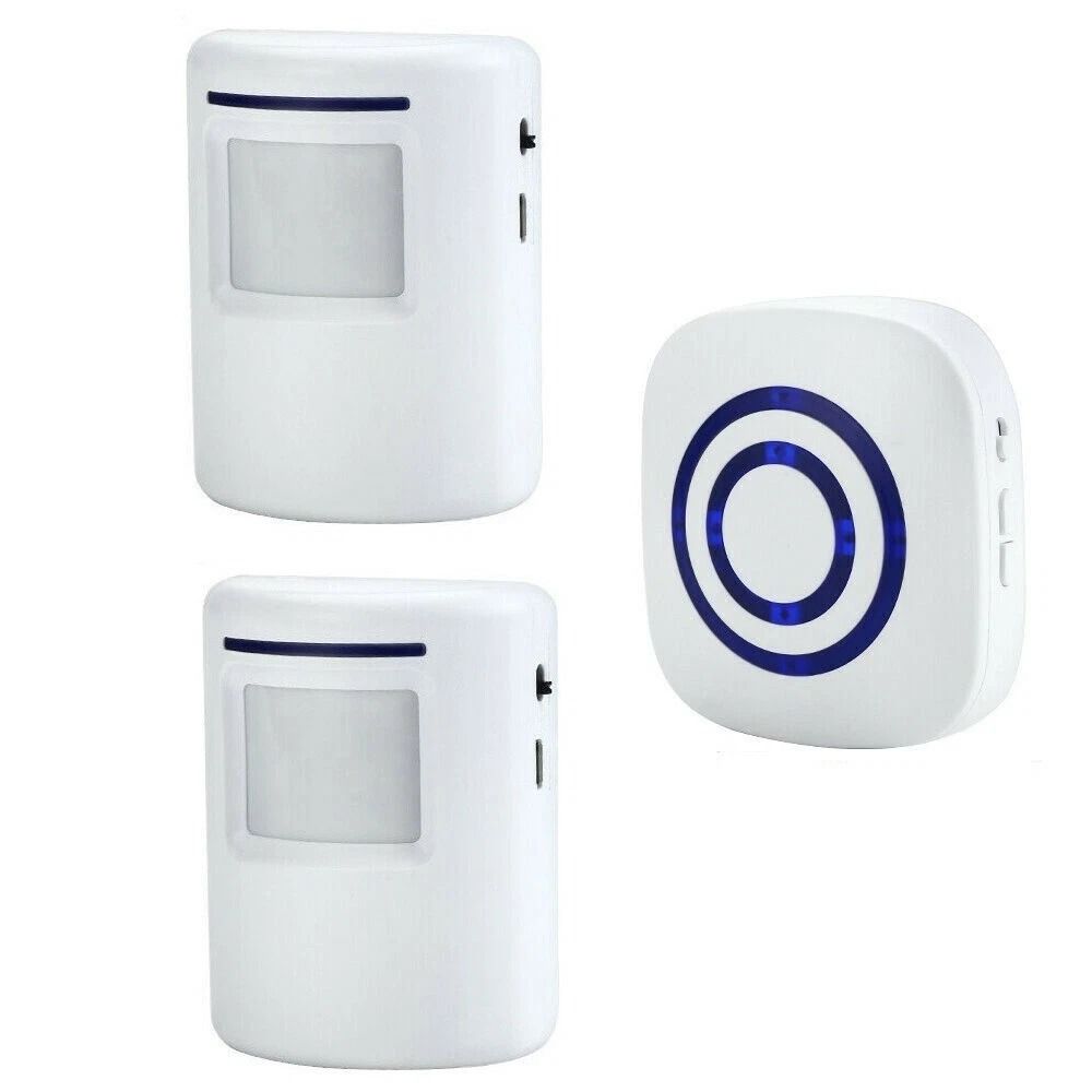 Wireless Motion Sensor Alarm Door Chime 500ft Range Entry Alert With Plugin Receiver Gate Detector 3