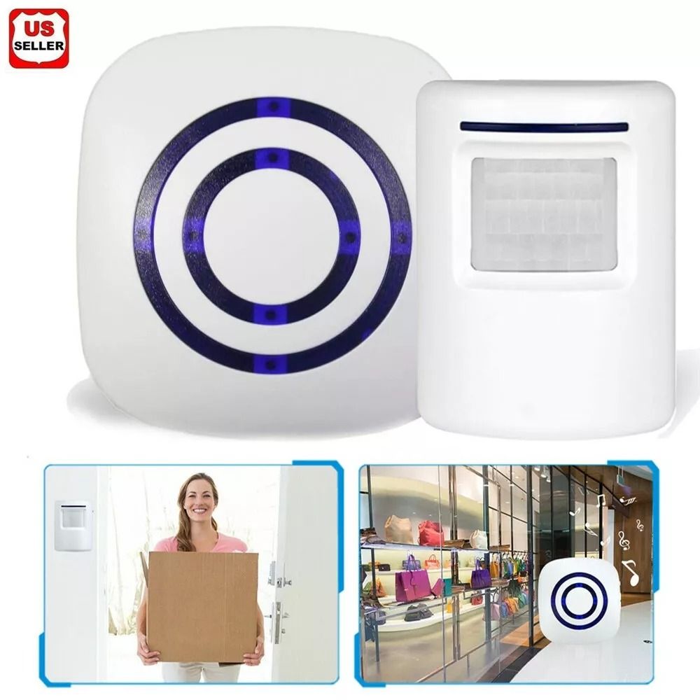 Wireless Motion Sensor Alarm Door Chime 500ft Range Entry Alert With Plugin Receiver Gate Detector 7