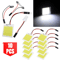 White LED Panel Festoon Car Interior Dome Map Light Bulbs Super Bright Self Adhesive Adapter Kit 0