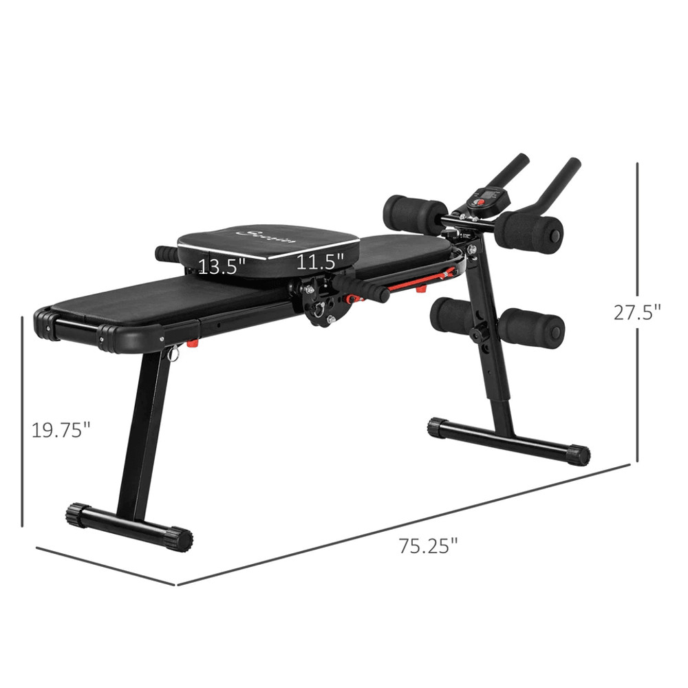 Foldable MultiUse Ab Trainer Abdominal Cruncher Sit Up Bench Side Shaper For Home Gym 3