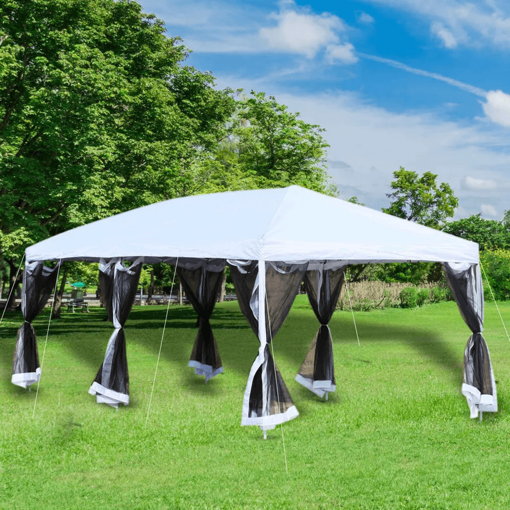 Pop Up Party Tent Gazebo Wedding Canopy With Sidewalls Cream White Outdoor Shade 0