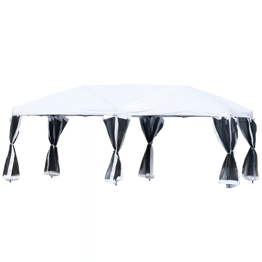Pop Up Party Tent Gazebo Wedding Canopy With Sidewalls Cream White Outdoor Shade 1