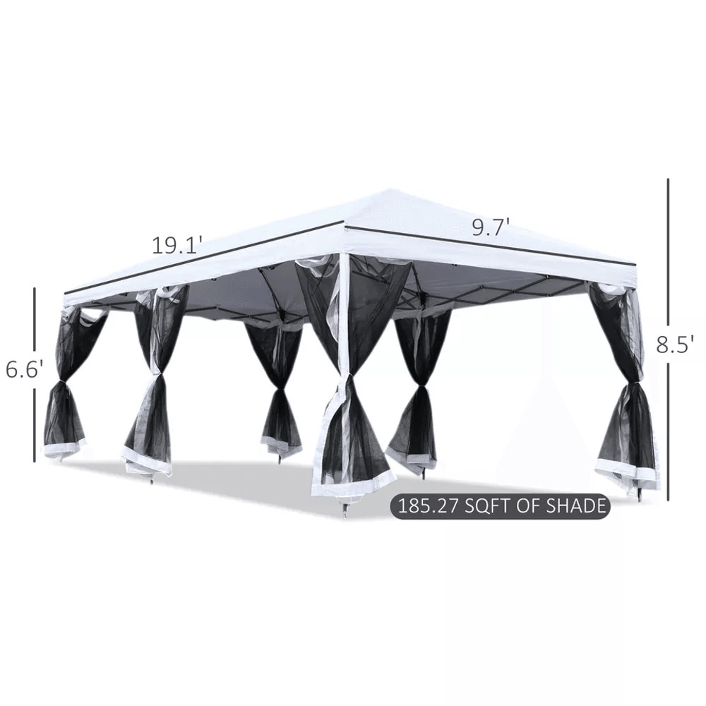 Pop Up Party Tent Gazebo Wedding Canopy With Sidewalls Cream White Outdoor Shade 4