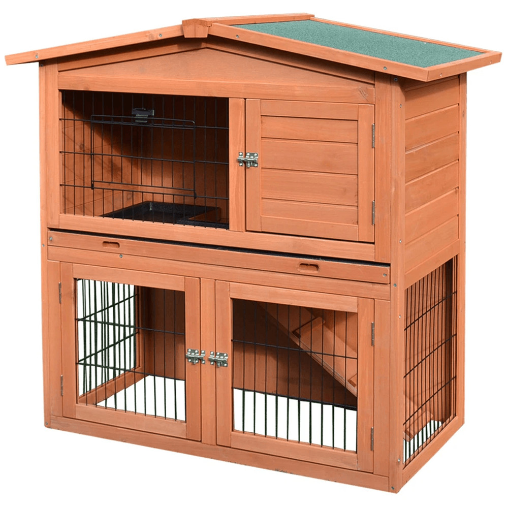New A Frame Wood Rabbit Hutch Chicken Coop Small Animal Cage Outdoor Bunny House 3