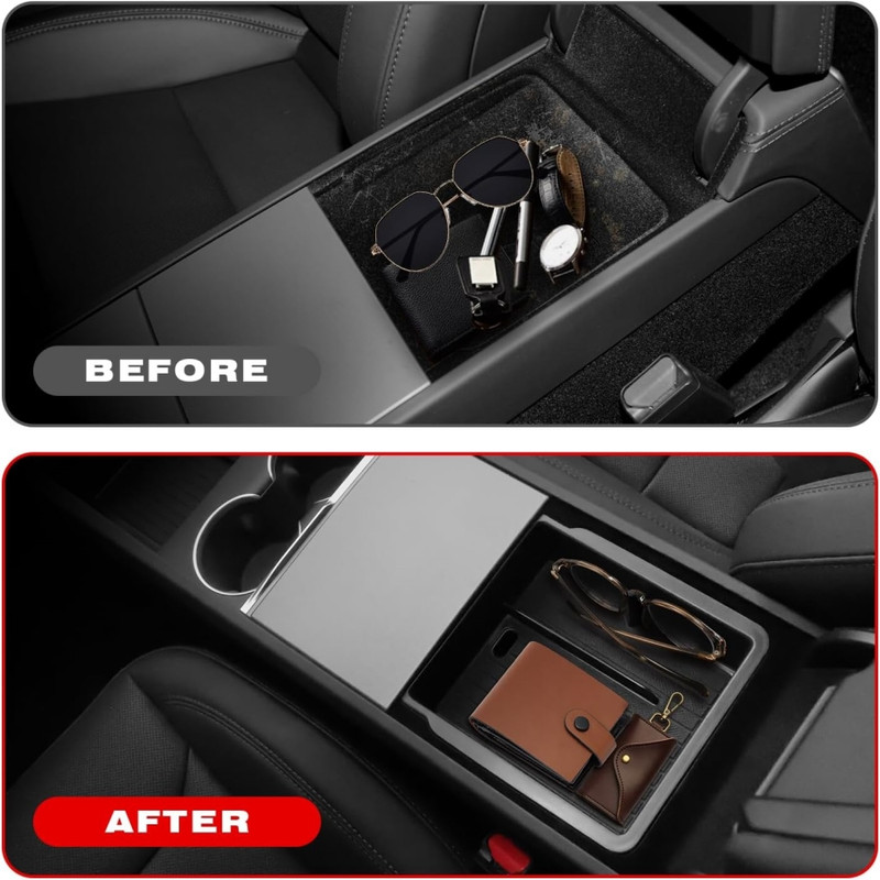 For Tesla Model Y Juniper & Model 3 Highland ABS Center Console Organizer Tray Armrest Storage Box Accessories fot Tesla