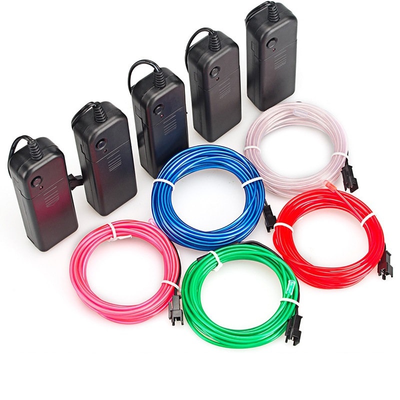 LED Glow Wire Neon Cable BatteryPowered Light Strip For Christmas DIY Projects Costumes Dance Part 2