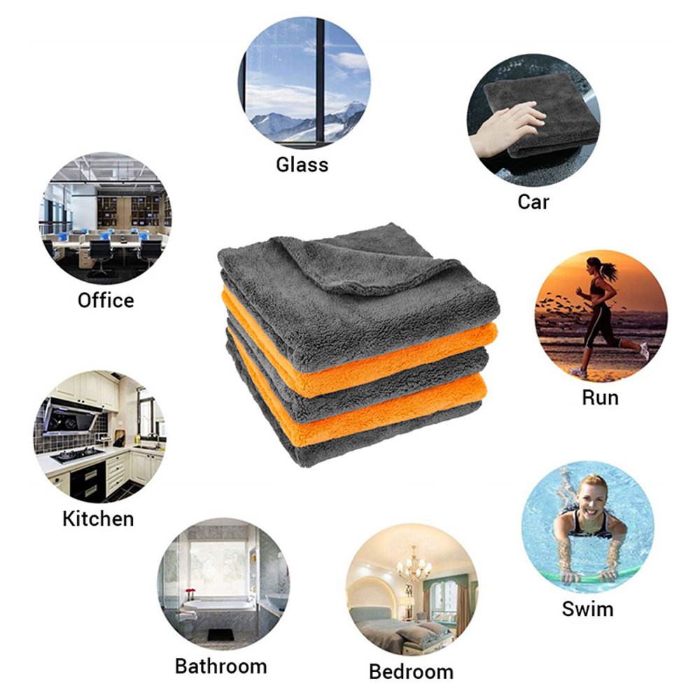 UltraSoft Microfiber Car Towels Thick Detailing Cloths For Auto Washing Drying And Cleaning HeavyDu 6