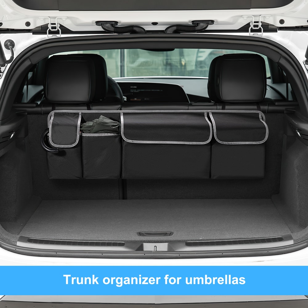 Backseat Hanging Car Trunk Organizer for SUV & Truck, Rear Seat Storage Bag with 4 Pockets, Universal Fit for SUV, Truck