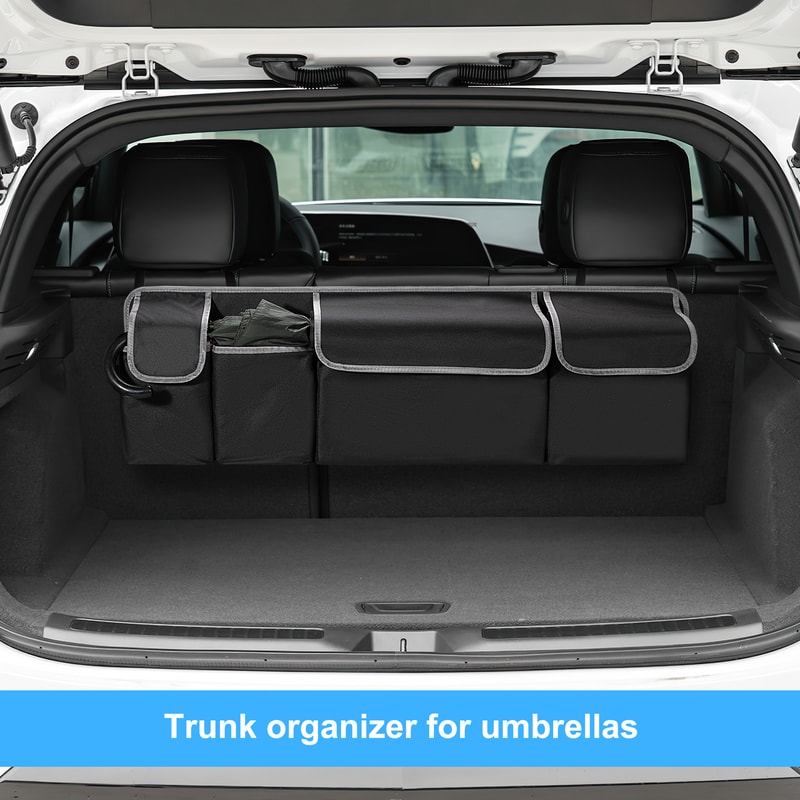 Backseat Hanging Car Trunk Organizer for SUV & Truck, Rear Seat Storage Bag with 4 Pockets, Universal Fit for SUV, Truck