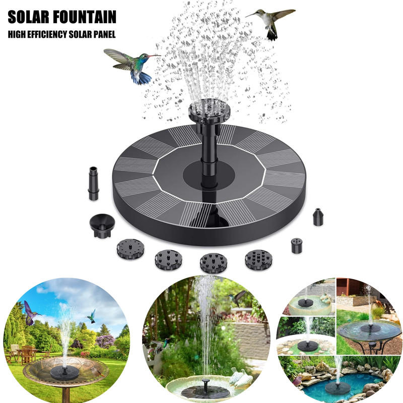 Mini Solar Powered Fountain Pump, Solar Water Fountain for Pool, Pond, Waterfall, Bird Baths & Garden Decorations