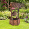 Old-Fashioned Wood Waterfall Fountain with Bucket Pump, Rustic Farmhouse Decoration for Garden, Backyard, Outdoor Decor