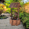 Old-Fashioned Wood Waterfall Fountain with Bucket Pump, Rustic Farmhouse Decoration for Garden, Backyard, Outdoor Decor