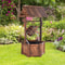 Old-Fashioned Wood Waterfall Fountain with Bucket Pump, Rustic Farmhouse Decoration for Garden, Backyard, Outdoor Decor