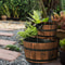 Rustic Wood Barrel Cascading Water Fountain with Electric Pump, Barrel Waterfall Fountain Outdoor for Garden & Patio