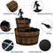 Rustic Wood Barrel Cascading Water Fountain with Electric Pump, Barrel Waterfall Fountain Outdoor for Garden & Patio